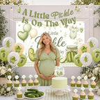 Pickle Baby Shower Party Decorations A Little Pickle is on the Way Backdrop - Image 4