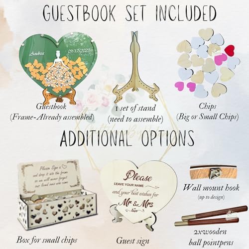 Wooden Heart Drop Box Guest Book Alternative, Butterfly Sign-in Wedding - Image 6