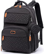 BabbleRoo Diaper Bag Backpack - Travel Large Baby Diaper Bag with Changing pad, Waterproof Baby Bags for Mom & Dad, Unisex Bags with Pacifier Case, Luggage Strap & Stroller Clips– Black by BabbleRoo