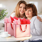 Addblu 24 Pack Pink Large Gift Bags with Handles & 72 Tissue Papers - Image 6