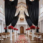 50ft x 15ft Black Backdrop Curtains for Parties, Wrinkle Free 10 Panels Photo Backdrop Drapes Back Drop Cloth for Wedding Birthday Photography Background Decor - Image 4
