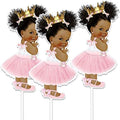 African American Little Princess Centerpieces, Baby Shower Table Decoration by ArtPaperWonders