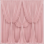 40x10FT Dusty Rose Backdrop Curtains for Wedding Parties, Wrinkle Free Polyester Photography Backdrop Drapes for Baby Shower Birthday Parties Stage Background Stand Decorations 4x10ft,10 Panels by Partisky