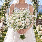 Babys Breath Artificial Flowers, 50 pcs White Flowers Artificial Real Touch Faux Flowers Bouquet Look Real Fake Flowers for Wedding Party Home Garden Tables Centerpieces Office Arrangements Decoration - Image 4