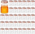 Tessco for you Mini Mason Jar Shot Glasses with Lids 2 oz Dishwasher Safe Mason Canning Jars for Bachelorette Wedding Party Favors Bar Drinks Home Desserts Honey Jam Candy(Clear, Rose Gold,36 Pcs) by Tessco