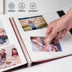 HoneyTolly Large Photo Album Self Adhesive, DIY Scrapbook Album for 3x5 4x6 8x10 Pictures, 60 Pages Linen Cover Memory Book, Ideal Gift for Family Wedding Baby Christmas Anniversary(Purple) - Image 4