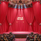 32ftx10ft Wrinkle Free Red Backdrop Curtain - 10 Feet Photography Backdrop Drapes, Silky Polyester Back Drop Cloth for Wedding Baby Shower Balloon Arch Background - Image 3