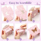 Cunhill Butterfly Party Favors Treat Boxes with Window, 4 x 4 x 2.5 Inches - Image 4