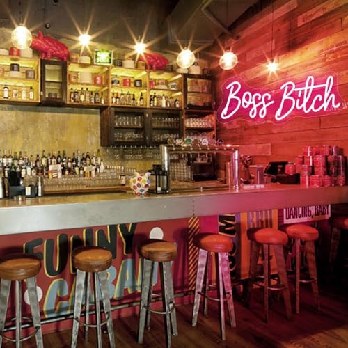Pink Boss Bitch Neon Sign, Custom Neon Sign, Bathroom Decor For Sexy Girl Room Wall Decoration, USB Girls Lady Woman Bedroom Living Room Home Wall Decor (15.7x7in) - Image 4