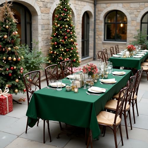 sancua Tablecloths Rectangle, 8 Pack Table Cloth for 6 Foot Tables, Hunter Green - Image 3