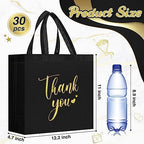 Sweetude 30 Thank You Non Woven Gift Bag, 11 x 12 x 5 Inch, Black - Image 2