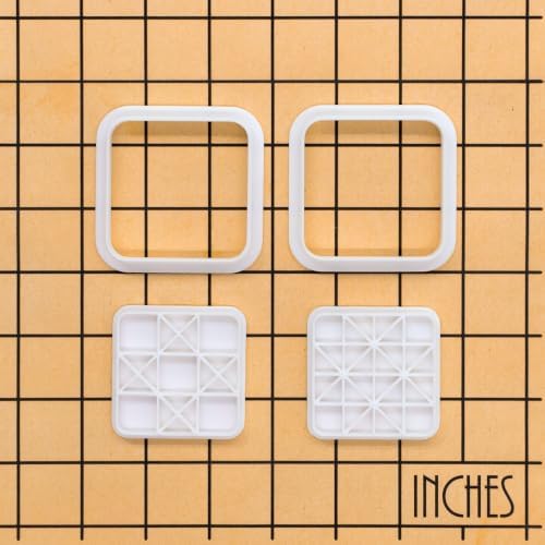 BAKERLOGY Set of 2 Quilt Block Mini Cookie Cutters & Stamps Set – Ohio Star & Ribbon Star Geometric Patchwork Biscuit Cutters for Cookies, Fondant, Cake Decoration & Crafts - Image 6