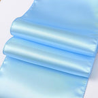 Pack of 50 Satin Baby Blue Chair Sashes Bows 7 X 108 Inch Universal Gold Chair Ribbons for Wedding Ceremony Party Banquet Event Chair Decorations - Baby Blue Chair Sashes 50 Pack - Image 5