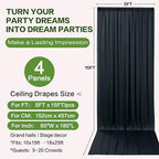 20ft×15ft Black Backdrop Curtain for Wedding Parties - Image 6