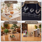 Geelin 6 Pcs Acrylic Risers Cube Stands, Clear, 7 to 12 Inch, Square - Image 5