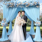 20x10ft Blue Backdrop Curtains for Wedding Parties Wrinkle Free Blue Curtain Photo Backdrop Drapes for Photography Birthday Baby Shower Soft Fabric Party Backgournd for Photoshoot 5x10ft, 4 Panels - Image 2