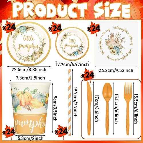 Tanlade 193 Pcs Fall Little Pumpkin Baby Shower Decorations Pumpkin Banner - Image 2