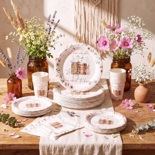 Sawysine 336pcs a New Chapter Is About to Begin Bridal Shower Tableware Set - Image 4