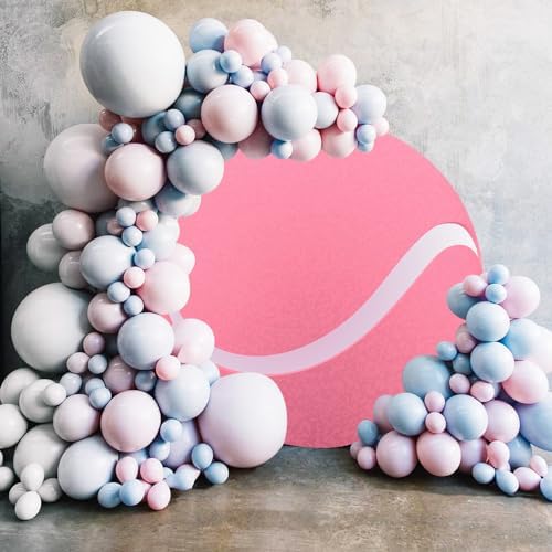 Renaiss 6x6ft Pink Tennis Ball Round Backdrop Cover Tennis Themed Circle Photography Background Tennis Match Sports Theme Birthday Baby Shower Fans Athletes Party Decor Arch Photo Booth Props - Image 3