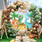 6.5x6.5ft Dinosaur Round Backdrop Cover Cartoon Dinosaur Theme Happy Birthday Photography Background Kids Child Boys Indoor Outdoor Birthday Decoration Party Supplies Photo Booth Studio Props - Image 2