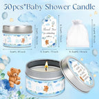 50Set Baby Shower Candle Party Favors Bear Lavender Scented Candles Bulk Favors for Guests Girl Boy Baby Shower Gender Reveal Party Gifts (Blue Bear) - Image 2
