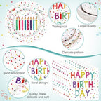 Funnymoom 452 Pcs Happy Birthday Party Decorations Supplies for 50 Guests Birthday Polka Dots Paper Plates Napkins Cups Tablecloth Cutlery for Girls Boys - Image 4