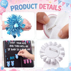 Thiccywoov Gender Reveal Decorations 40 Button Pins 40 Gender Reveal Sequins Bracelets Sash and Tinplate Badge Mommy to Be and Daddy to Be 54 Voting Boy or Girl Games Party Supplies - Image 7