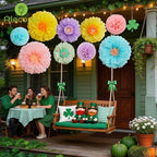 Alecono 9 Pcs Giant Paper Flowers, Extra Large Handcrafted Tissue Paper Flowers Decorations for Wall, Crepe Floral for Mexican Fiesta, Wedding Backdrop, Bridal Shower Birthday Party Decor(24"20"14") - Image 7