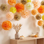 allydrew Fall Pom Pom Party Decorations for Autumn, Harvest, Thanksgiving, Weddings, Birthdays, Baby Showers (Set of 22) - Image 4