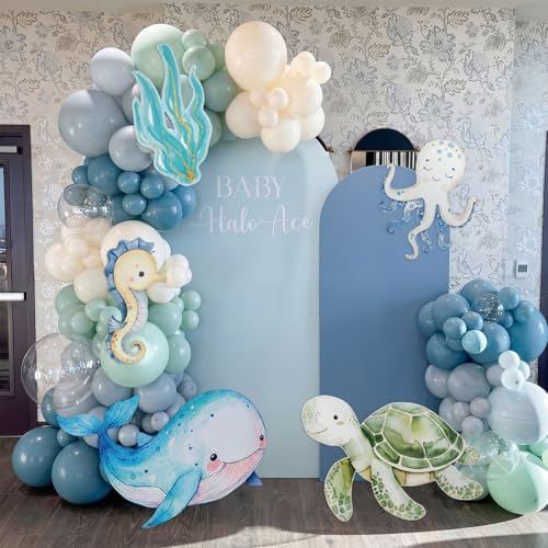 Eaasty 5 Pcs Under the Sea Party Decoration, 12-28" Ocean Animal Cutouts - Image 5