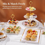 13 Pcs Dessert Display Set, 4 3-Tier Cupcake Stands, 6 Trays & 3 Tongs - Image 7
