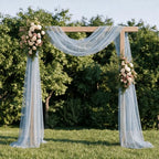Artoid Mode 10-Pack Pearl Blue Gauze Table Runner 10FT Home Decor - Image 3