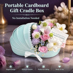 6PCS Baby Shower Box, Baby Carriage Centerpiece Floral Baskets, Crib Basket Cardboard Box, Cradle-shaped Flower Basket Gift Boxs for Celebration Birthday Decor (Blue, 13.19*6.89*3.15 in) - Image 7