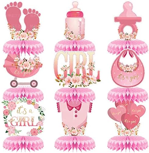 Baby Shower Party Honeycomb Decoration Gender Reveal Honeycomb Table Set Baby Shower Party Decoration Girl Table Set(Women's Style) - Image 2