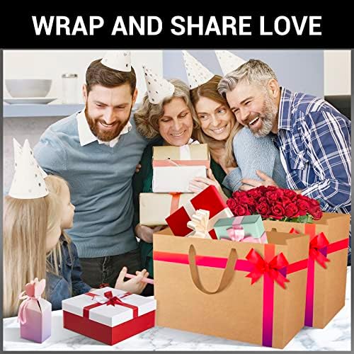 EUSOAR Extra Large Gift Wrap Bags, 50 Pack 16x6x12 inches Kraft Paper Bags with Handles, Heavy Duty Bags in Bulk for Wedding, Boutique, Retail, Business, Party Favors Birthdays - Image 5