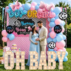 OH BABY Marquee Light-Up Letters, oh baby lettersg ender reveal decorations gender reveal decorations oh baby sign big letters (3FTOHBABY+Blue Pink Balloon) - Image 2