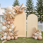 Mindsoft 2 Pcs Arch Backdrop Cover 6ft and 7.2ft Spandex Stand Cover for Baby Shower Birthday Wedding Bridal Shower Party Decorations (Natural,Boho Rattan) - Image 5