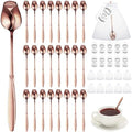 Roshtia 50 Sets Rose Flower Tea Spoons for for Women Tea Party, Rose Gold by Roshtia