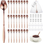 Roshtia 50 Sets Rose Flower Tea Spoons for for Women Tea Party, Rose Gold by Roshtia