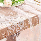 White Lace Tablecloth 60x120Inch Wedding Rectangle Table Overlay 10 Packs - Image 4