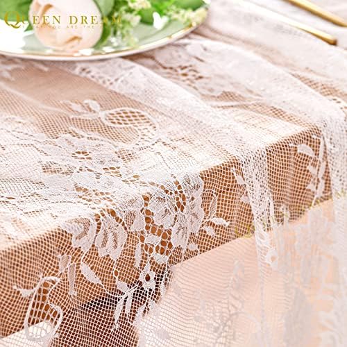 White Lace Tablecloth 60x120Inch Wedding Rectangle Table Overlay 10 Packs - Image 4