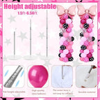 2 Set Adjustable Mouse Theme Birthday Balloon Column Stand Kit Polka Dot Pink Black White Balloons Arch Garland for Christmas Baby Shower Girl Birthday Party Decorations Supplies - Image 3