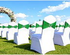 50 Pack Emerald Green Chair Sashes, Spandex Green Chair Bands Chair Bows Ties with Buckle Slider for Christmas Party Birthday Event Decorations - Image 3