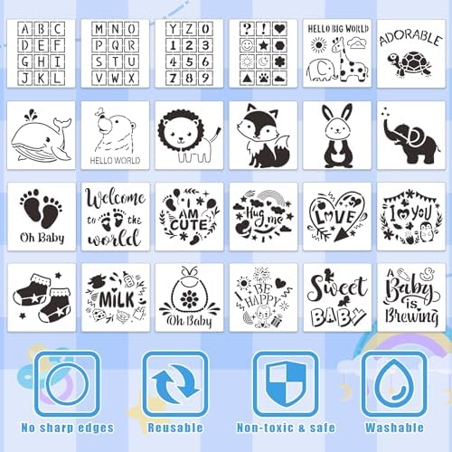 69 Pcs Baby Bib Bodysuit Baby Shower Set Baby Shower Game Sign Baby Feeder Bib Newborn Bodysuit Fabric Marker - Image 3