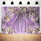15x10ft Purple Flower Wall Backdrop Rose Lavender Floral Wedding Bridal Photography Backdrop Girls Birthday Anniversary Bachelorette Baby Shower Party Photo Booth Props Background Wall Decor - Image 2