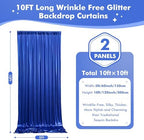 10x10ft Shimmer Royal Blue Sequin Backdrop Curtain for Parties, Thick Wrinkle Free Glitter Blue Photo Backdrop Drapes Curtains for Birthday Wedding Photography Background-2 Panels 5x10ft - Image 6
