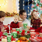 Skylety 200 Pcs Christmas Party Supplies Paper Plate, Serve 50, Team - Image 6
