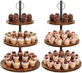 Wooden Cupcake Stand 2 Pack, Large Cupcake Tower Stand for 50 Cupcakes, 3 Tiered Wooden Serving Trays Stand, Soporte Para Cupcakes, Dessert Table Display by Unknown