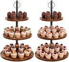 Wooden Cupcake Stand 2 Pack, Large Cupcake Tower Stand for 50 Cupcakes, 3 Tiered Wooden Serving Trays Stand, Soporte Para Cupcakes, Dessert Table Display by Unknown