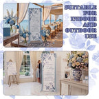 Chinoiserie Floral Wedding Welcome Linen Sign Stand(Blue) - Image 3